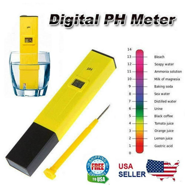 Digital PH Meter Tester Portable Pocket Water Pool Aquarium Wine Hydroponic